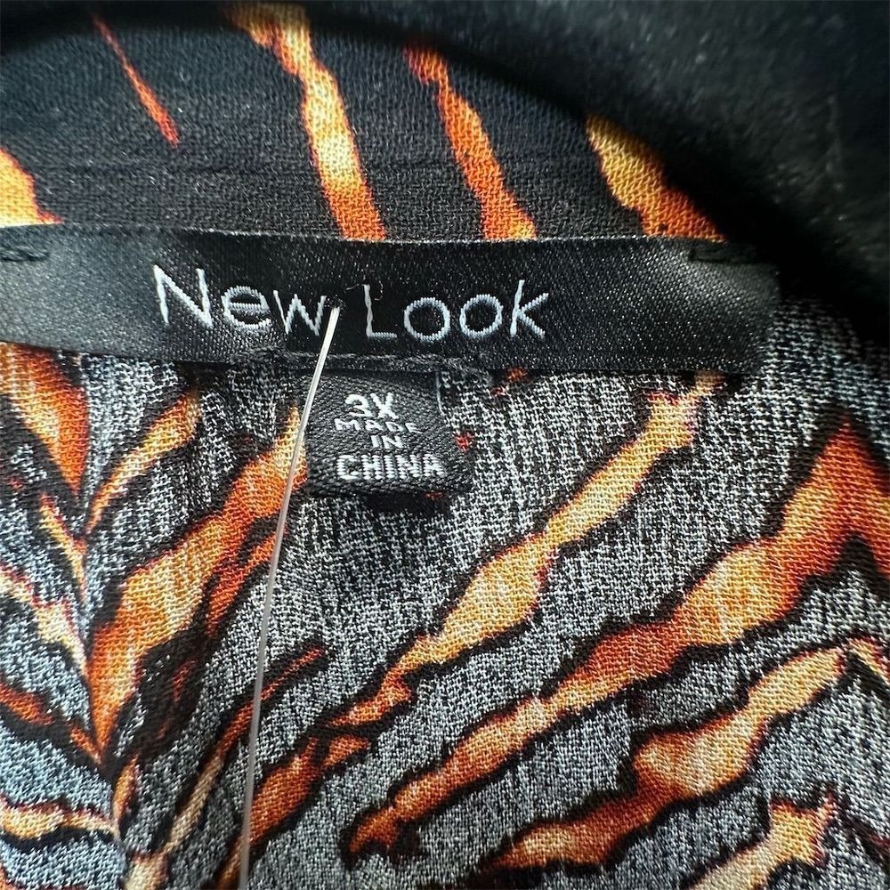 NWT New Look‎ Women's 3X Brown Animal Print Button-Up Dress Y2K Grunge Indie - Picture 4 of 11